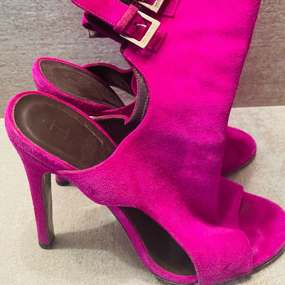 Suede Cutout Accent Boots